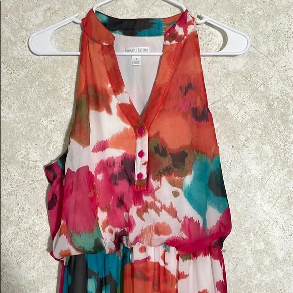 Bisou Bisou Red Halter Maxi Sundress - Picture 3 of 7